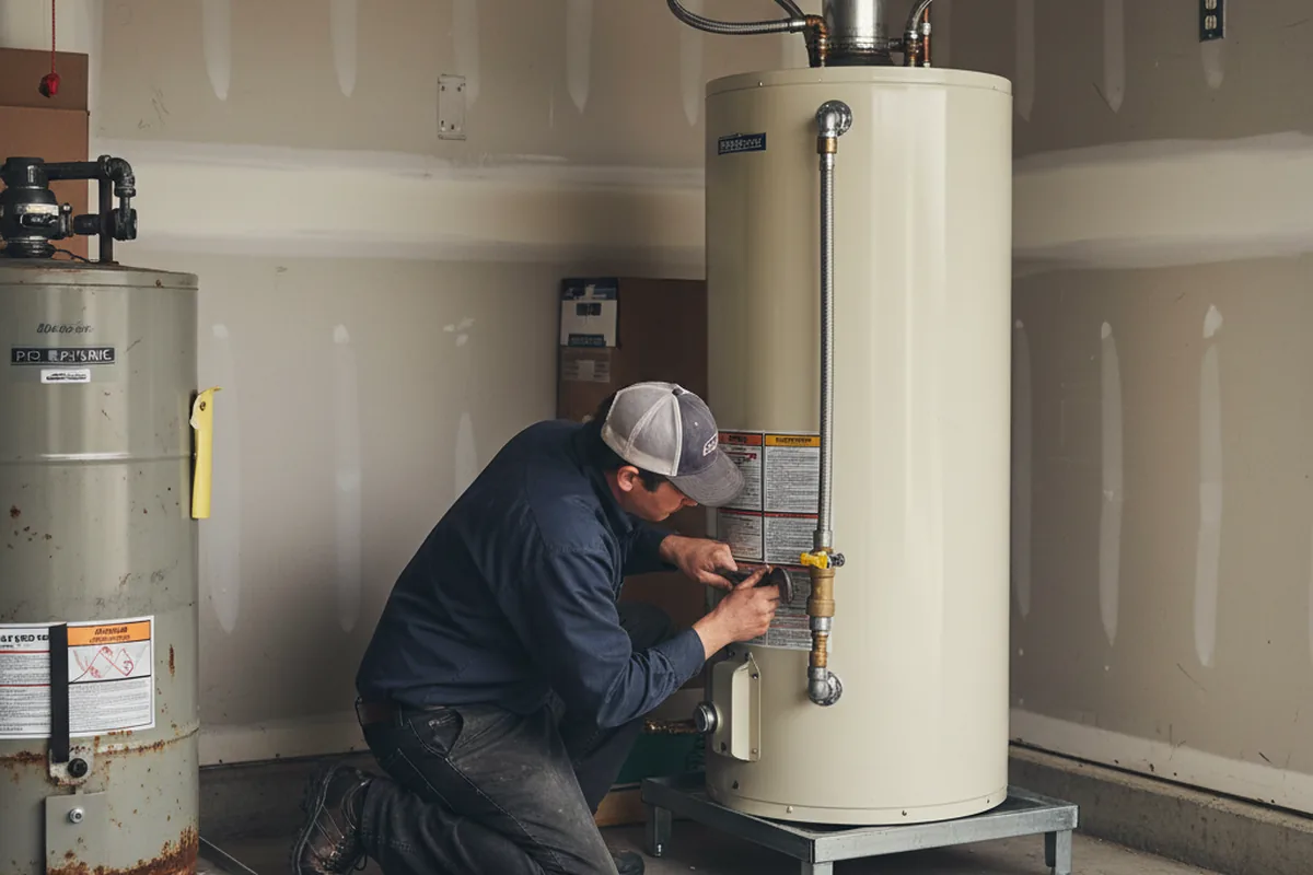 Water heater and shutoff valve replacement in Herndon