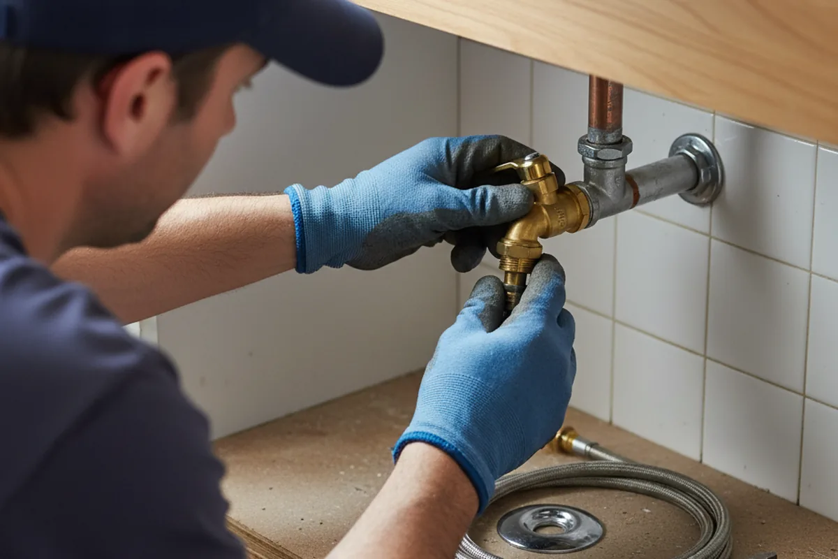 Shutoff valve and fitting work during Emergency Plumbing in Herndon